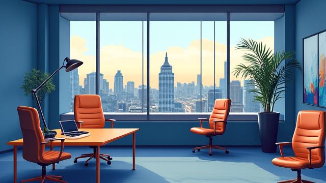 Vista ilustrada de la oficina de Forja Web en Bogotá